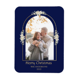 Imán Arco floral Minimalista moderno foto azul real