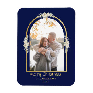 Imán Arco floral Minimalista moderno foto azul real