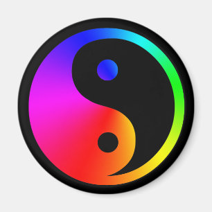 Imán arco iris de yin yang