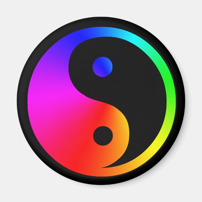 Imán arco iris de yin yang (Frente)