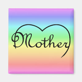 Imán arco iris del corazón de la madre