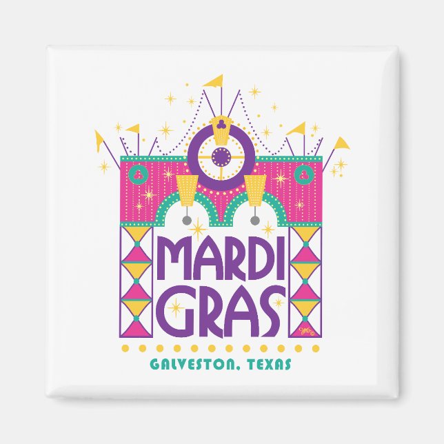 Imán Arco Mardi Gras, Galveston, Texas (Frente)