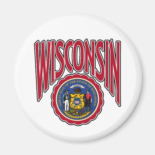 Imán Arco y sello de Wisconsin (Frente)