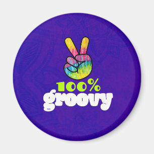 Imán Arcoiris 100% Groovy con signo de paz manual