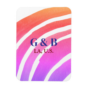 Imán Arcoíris amarillo rosa añadir nombre de pareja lug