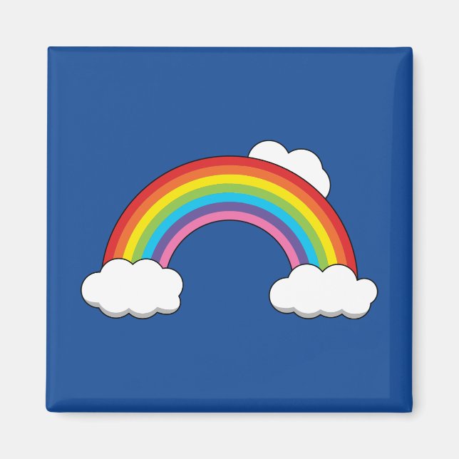 Imán Arcoiris con nubes blancas (Frente)