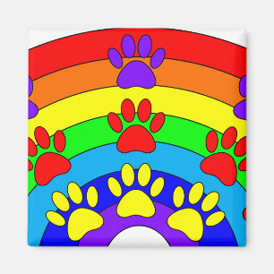 Imán Arcoiris con pinturas de perros