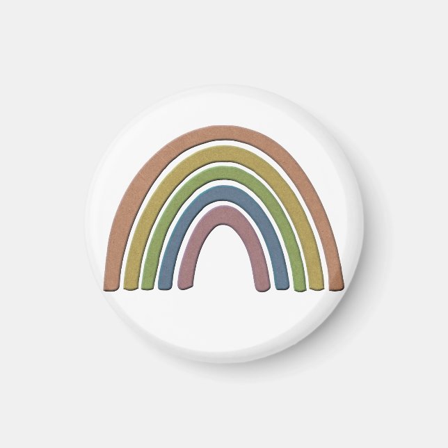 Imán Arcoiris con textura falsa de papel rústico (Frente)
