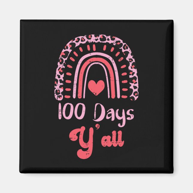 Imán Arcoiris de leopardo rosa 100 días en la escuela 1 (Frente)