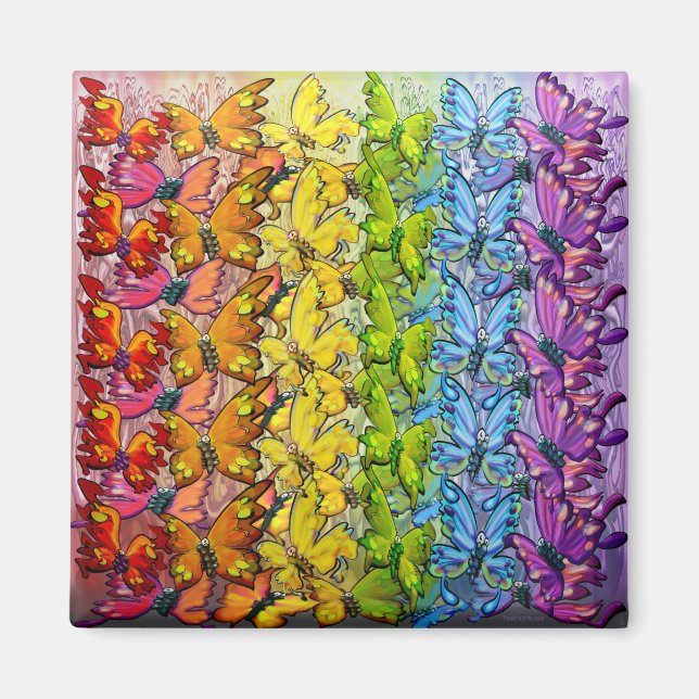 Imán Arcoiris de mariposas (Frente)