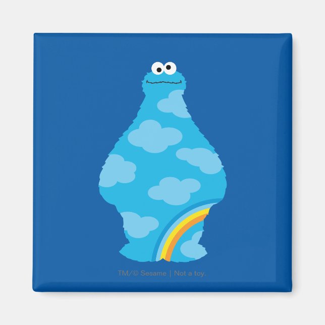 Imán Arcoíris de Monstruo de las Galletas (Frente)