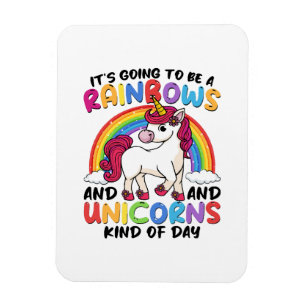 Imán arcoíris divertido unicornio lindo