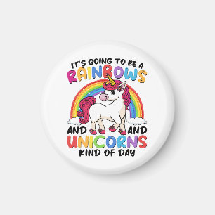 Imán arcoíris divertido unicornio lindo