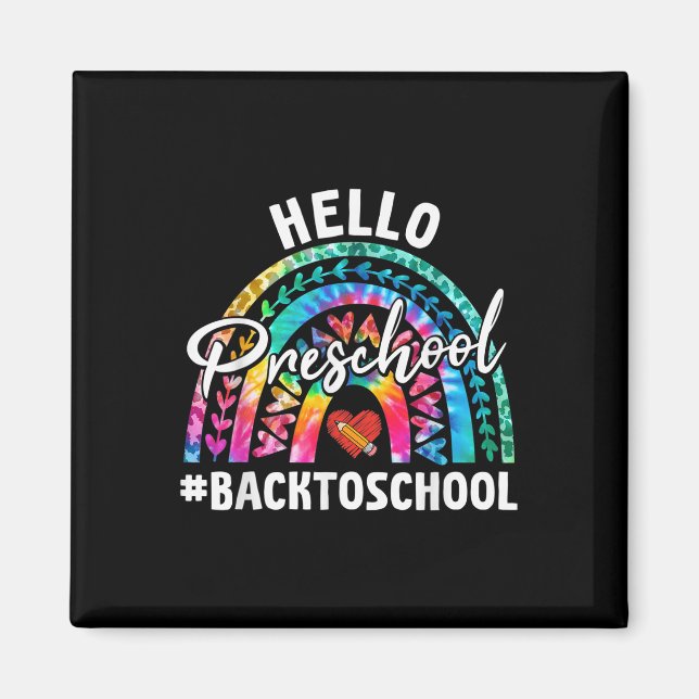 Imán Arcoíris Hola Preescolar Regreso a la Escuela Maes (Frente)