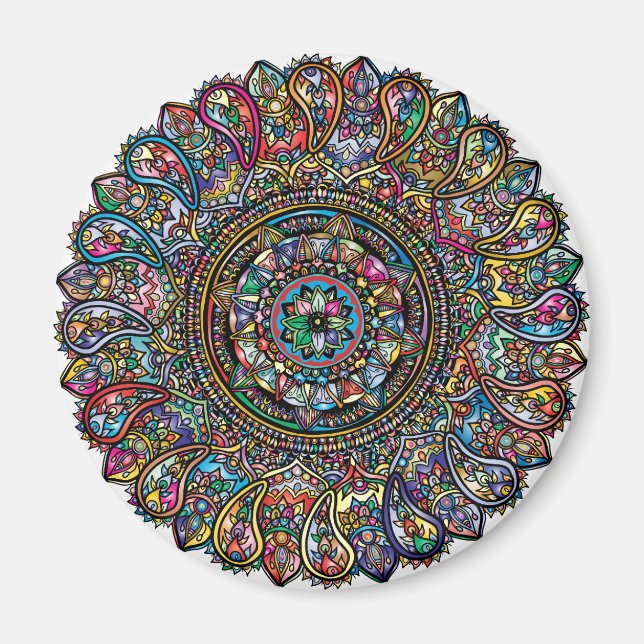 Imán Arcoíris Mandala Indio (Frente)