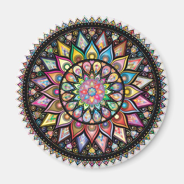 Imán Arcoíris Mandala Indio (Frente)