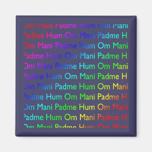 Imán Arcoiris Om Mani Padme Hum en morado