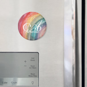 Imán Arcoíris Personalizado Aquarela Linda