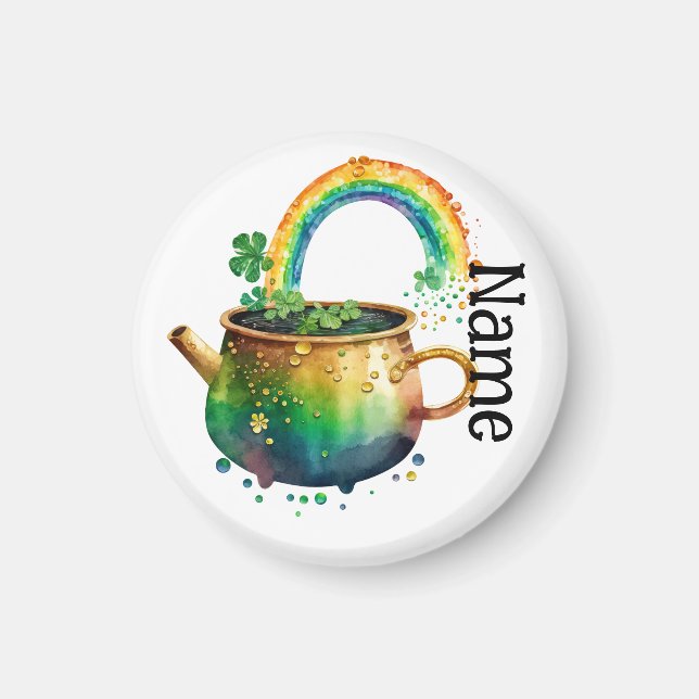 Imán Arcoíris personalizado del día de San Patricio (Frente)