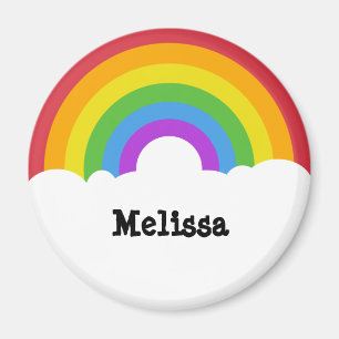 Imán Arcoiris redondo al estilo retro personalizado