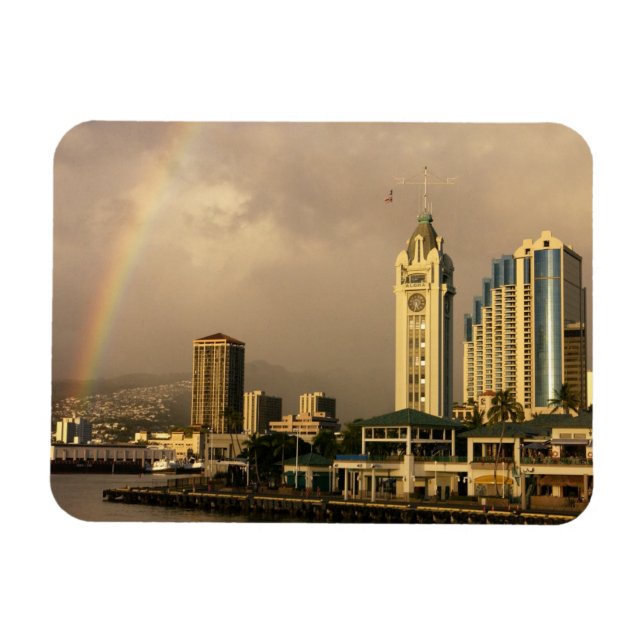 Imán Arcoíris sobre Honolulu, Hawái, EE. UU. 2 (Horizontal)