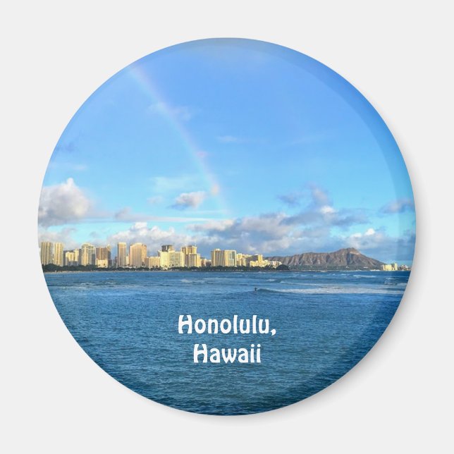 Imán Arcoiris sobre Honolulu, Hawaii (Frente)