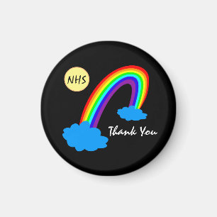 Imán Arcoiris y gracias "NHS"/nubes Gran Bretaña
