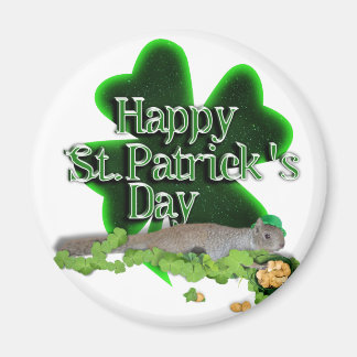Imán Ardilla Afortunada Con Gran Shamrock