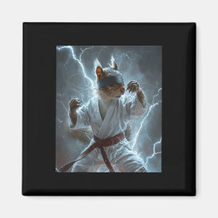 Imán ardilla de arte marcial con relámpago de Karate Gi