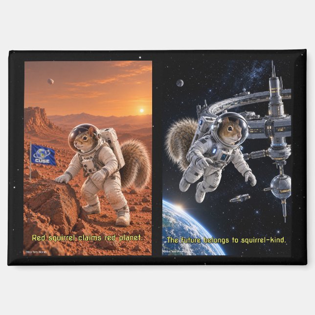 Imán Ardilla Espacio Futuro (Anverso)