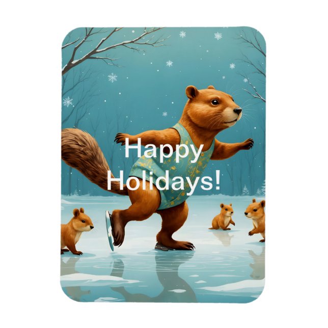 Imán Ardillas en hielo (Vertical)