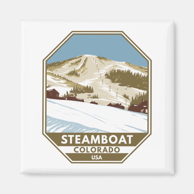 Imán Área de esquiar Steamboat Ski Winter Colorado (Frente)