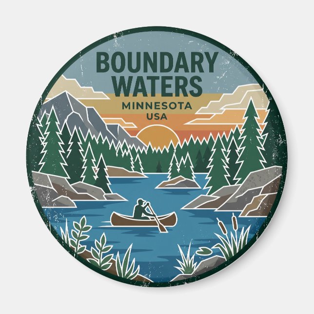 Imán Área silvestre de Boundary Waters Minnesota (Frente)