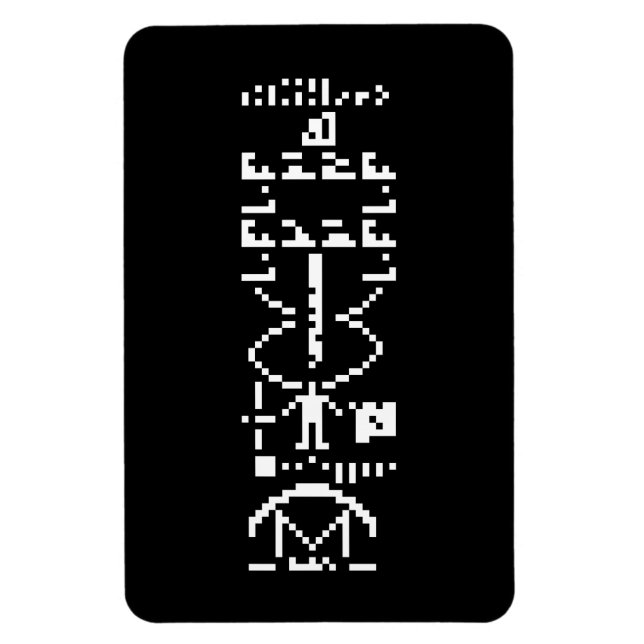 Imán Arecibo Binary Message 1974 (Vertical)
