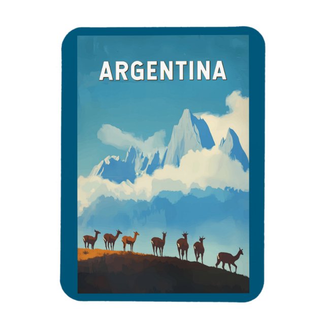 Imán Argentina Ilustracion Viaje de arte (Vertical)