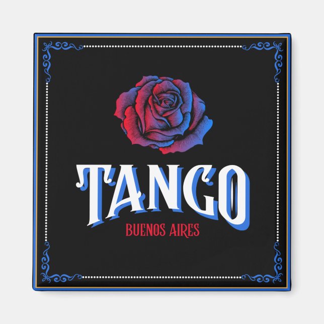 Imán Argentine Tango Buenos Aires Fileteado Porteño (Frente)