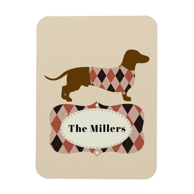 Imán Argyle Dachshund (Vertical)