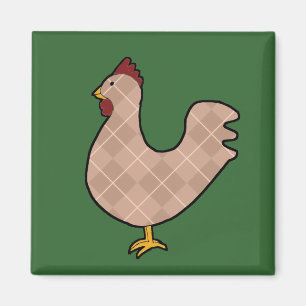Imán Argyle Folk Art Rooster Magnet