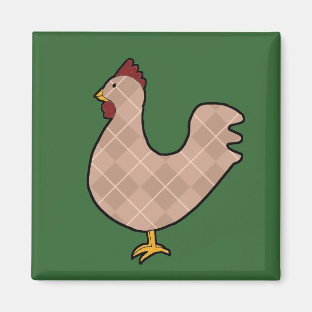 Imán Argyle Folk Art Rooster Magnet (Frente)