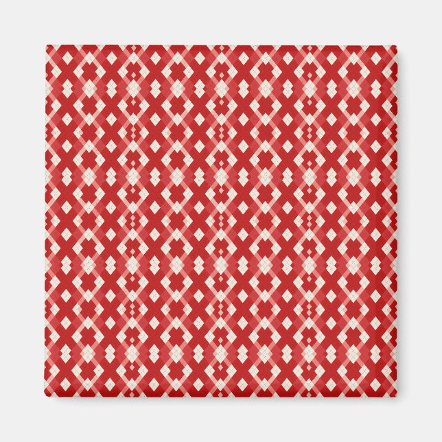 Imán Argyle, rojo blanco rosa día de San Valentín  (Frente)