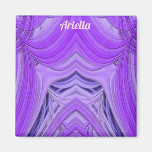 Imán ARIELLA ~ 3D Diseño fractal azul morado