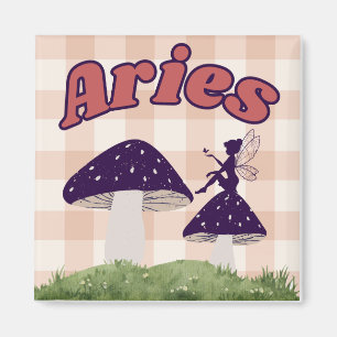 Imán Aries Cottagecore Aesthetic Fairy Mushroom Art