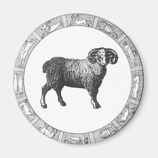 Imán Aries en un anillo zodiaco