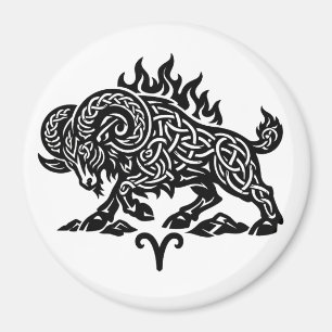 Imán Aries Fuego‑Carnero – Zodiaco de Tinta Embrujada C