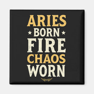 Imán Aries Nacido Fuego Desgastado