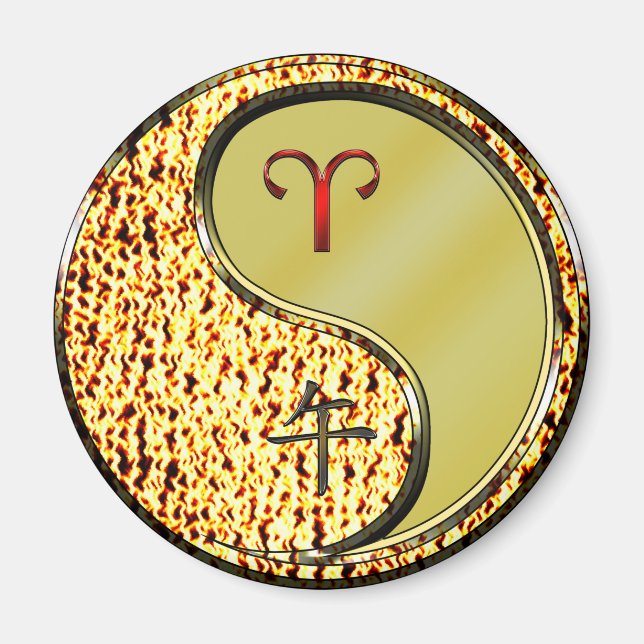 Imán Aries y caballos Metalizado (Frente)