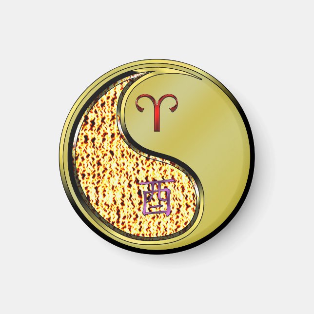 Imán Aries y Rooster Metalizado (Frente)