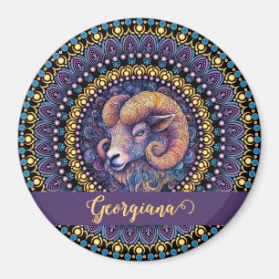 Imán Aries Zodiac Dot Mandala