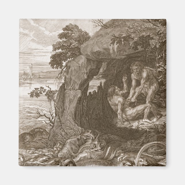 Imán Aristeus compele a Proteus a revelar sus oráculos, (Frente)