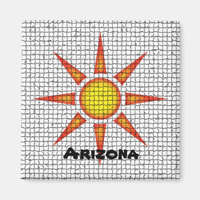 Imán Arizona Mosaic Suroeste Tile Bright Sun (Frente)